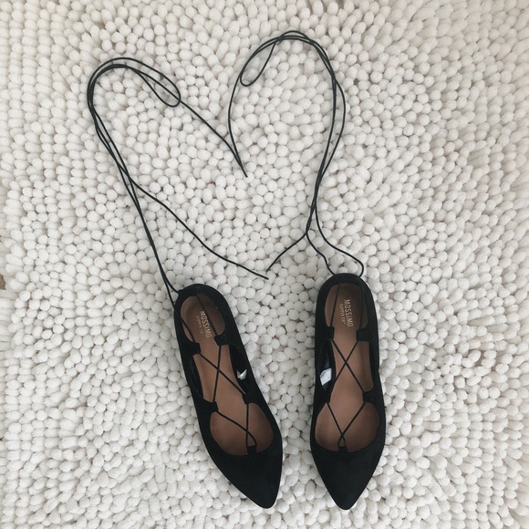 Mossimo Supply Co. Shoes - 🔥Black faux suede lace up flats